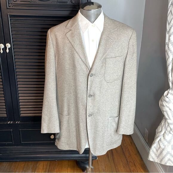 Ermenegildo Zegna Soft Cashmere Silk Blend Gray Unstructured Blazer 3 Button 52L - Picture 1 of 10